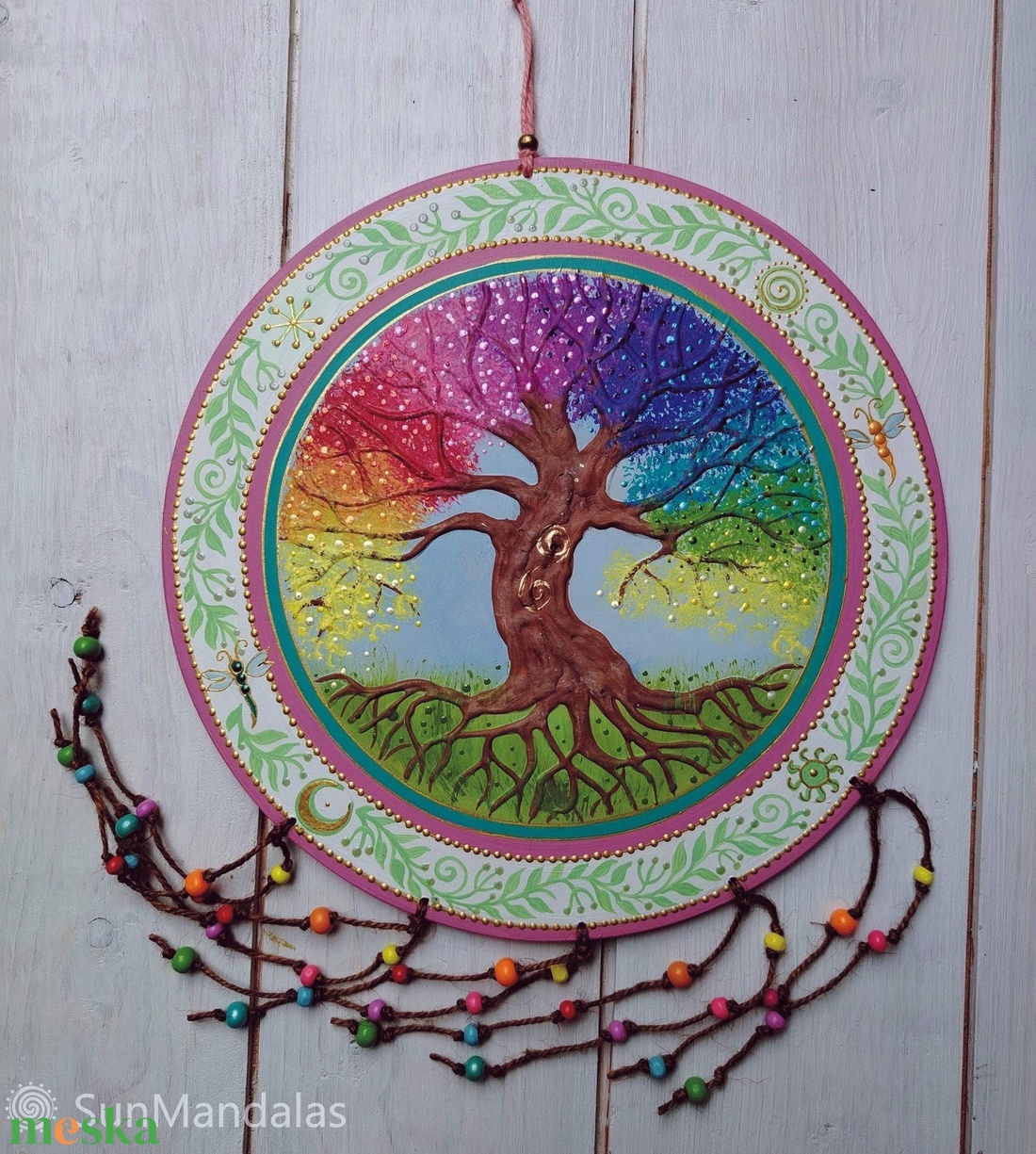 Szivárvány  Életfa  - otthon & életmód - dekoráció - fali és függő dekoráció - falra akasztható dekor - Meska.hu