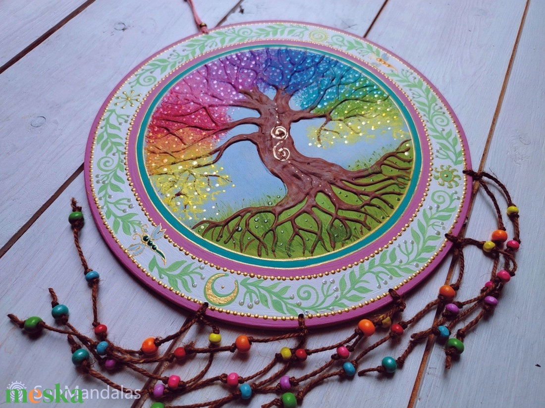 Szivárvány  Életfa  - otthon & életmód - dekoráció - fali és függő dekoráció - falra akasztható dekor - Meska.hu