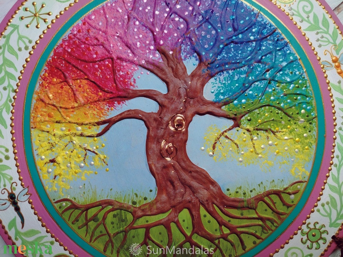 Szivárvány  Életfa  - otthon & életmód - dekoráció - fali és függő dekoráció - falra akasztható dekor - Meska.hu