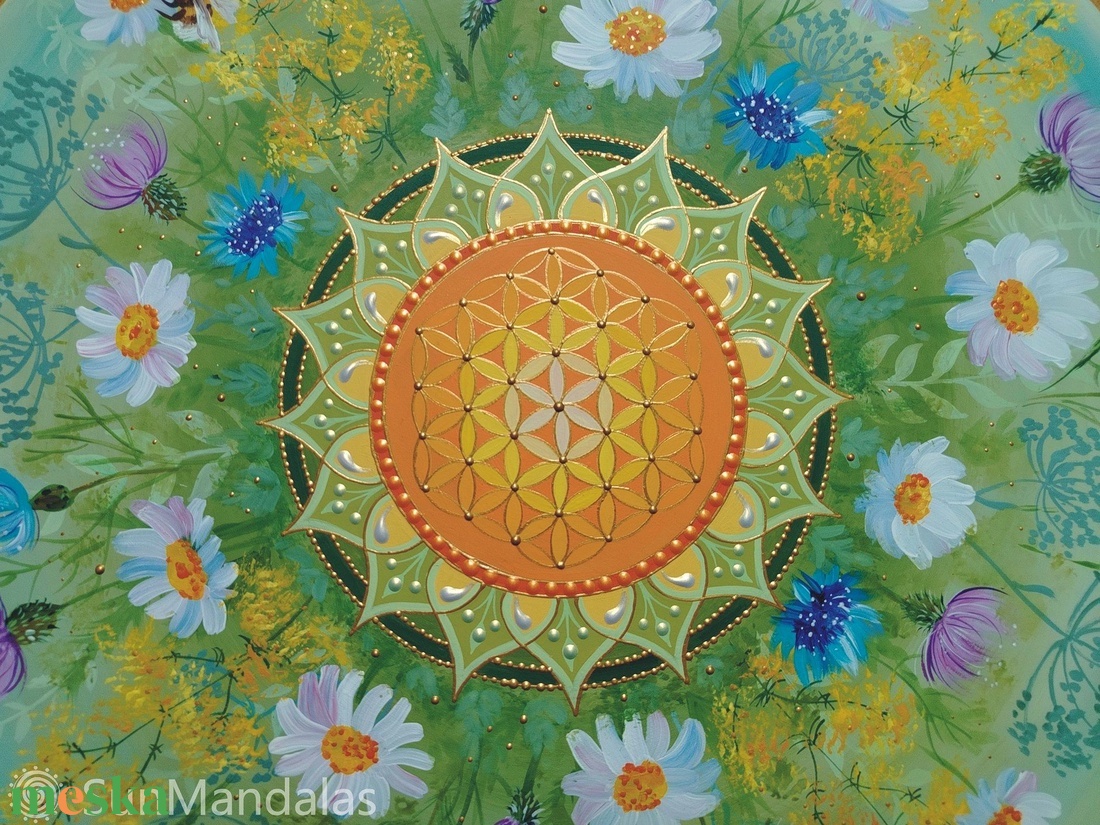  Margarétás Mandala Életvirága szimbólummal  - otthon & életmód - dekoráció - spiritualitás - mandala - Meska.hu