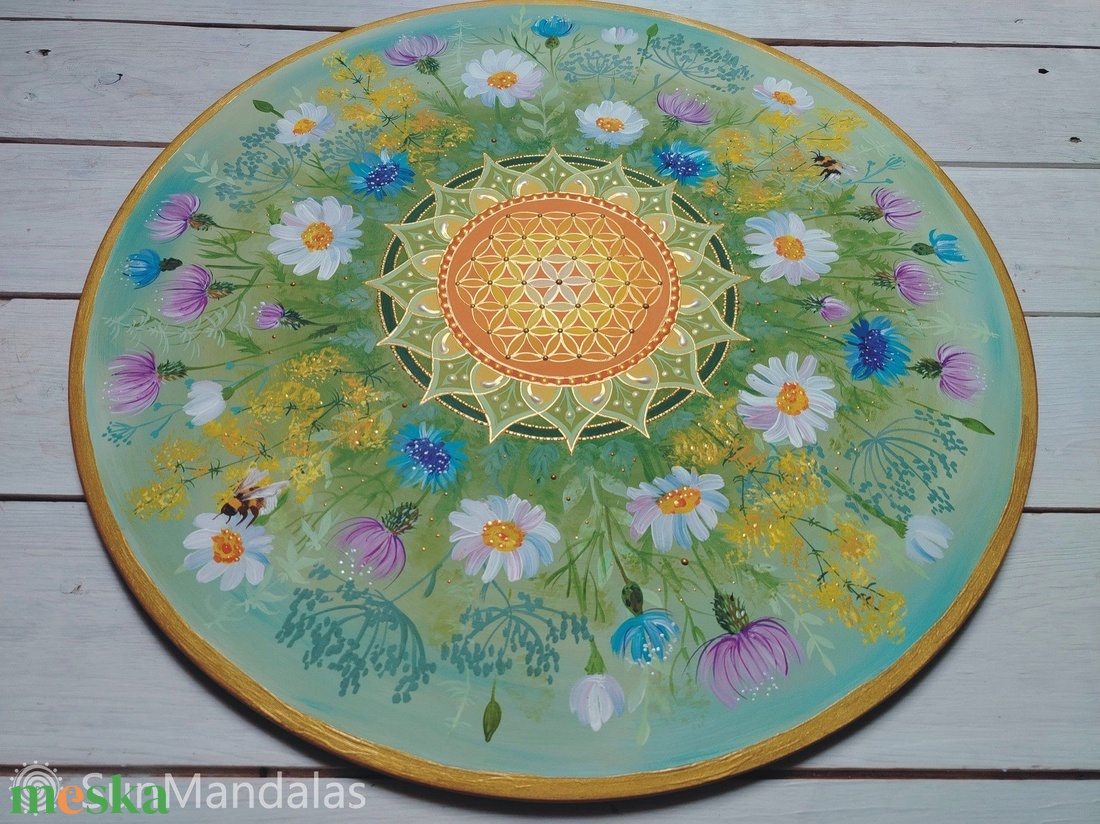  Margarétás Mandala Életvirága szimbólummal  - otthon & életmód - dekoráció - spiritualitás - mandala - Meska.hu