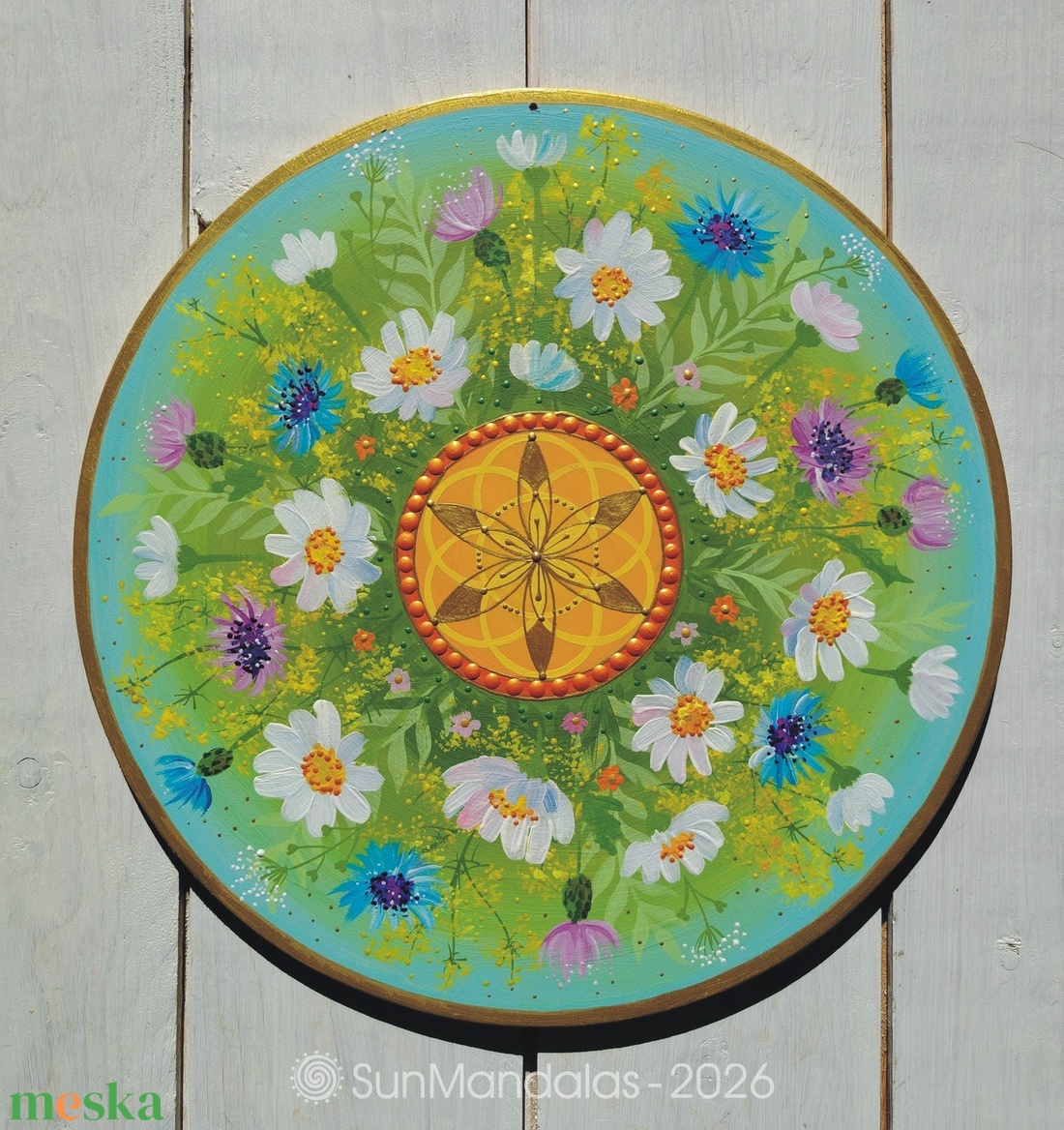  Kis Kamillás Mandala Életmag szimbólummal  - otthon & életmód - dekoráció - spiritualitás - mandala - Meska.hu