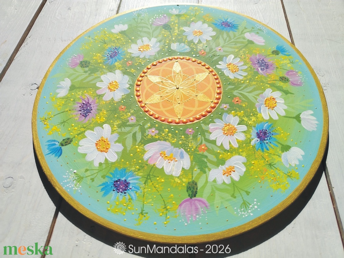  Kis Kamillás Mandala Életmag szimbólummal  - otthon & életmód - dekoráció - spiritualitás - mandala - Meska.hu