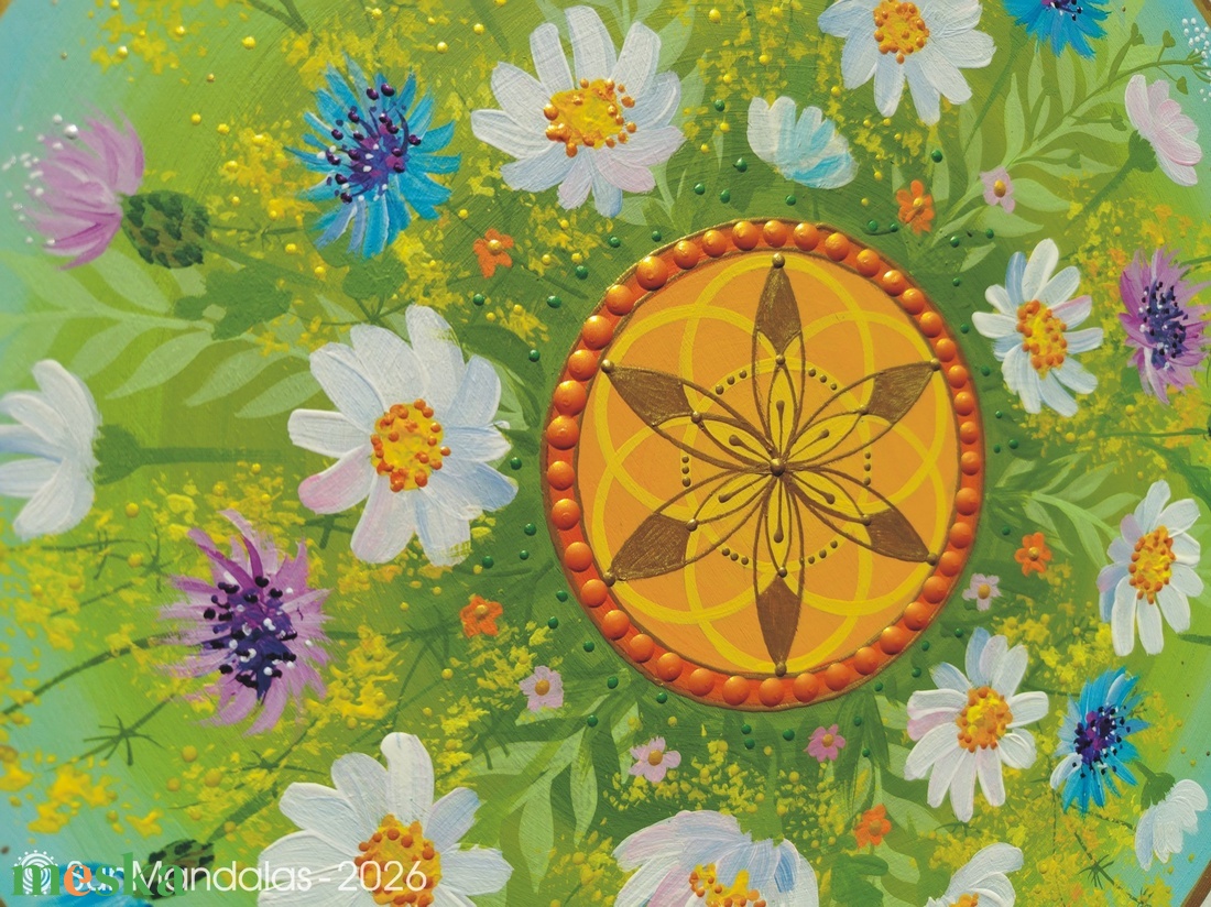  Kis Kamillás Mandala Életmag szimbólummal  - otthon & életmód - dekoráció - spiritualitás - mandala - Meska.hu