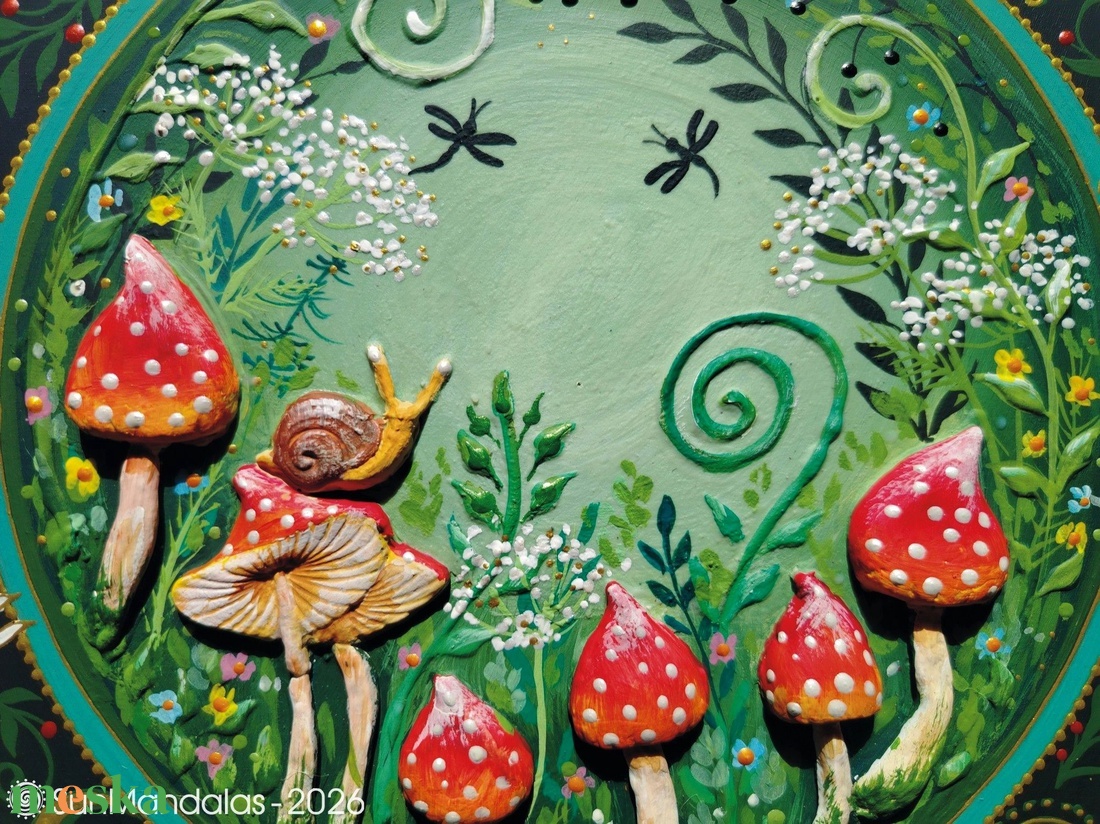Varázserdő piros gombákkal  - otthon & életmód - dekoráció - spiritualitás - mandala - Meska.hu