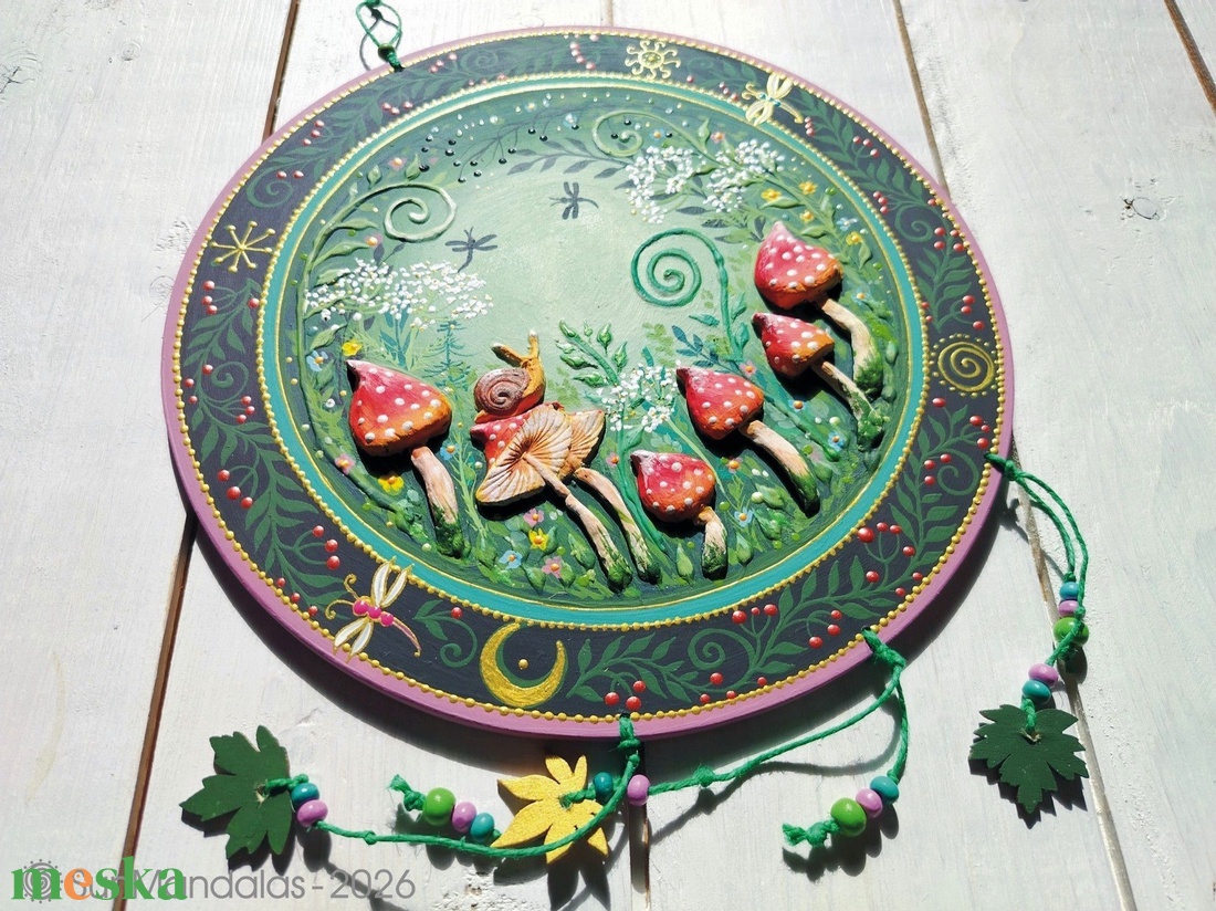 Varázserdő piros gombákkal  - otthon & életmód - dekoráció - spiritualitás - mandala - Meska.hu