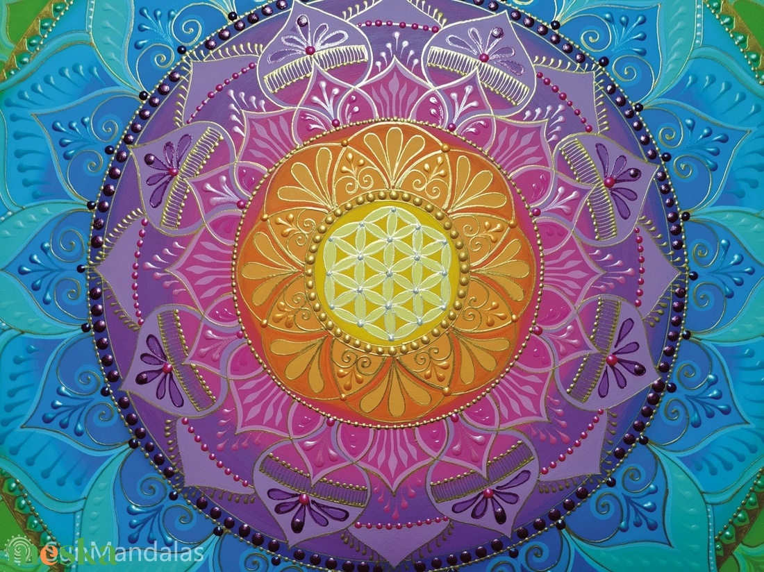  Zöld Szivárvány Mandala  - otthon & életmód - dekoráció - spiritualitás - mandala - Meska.hu