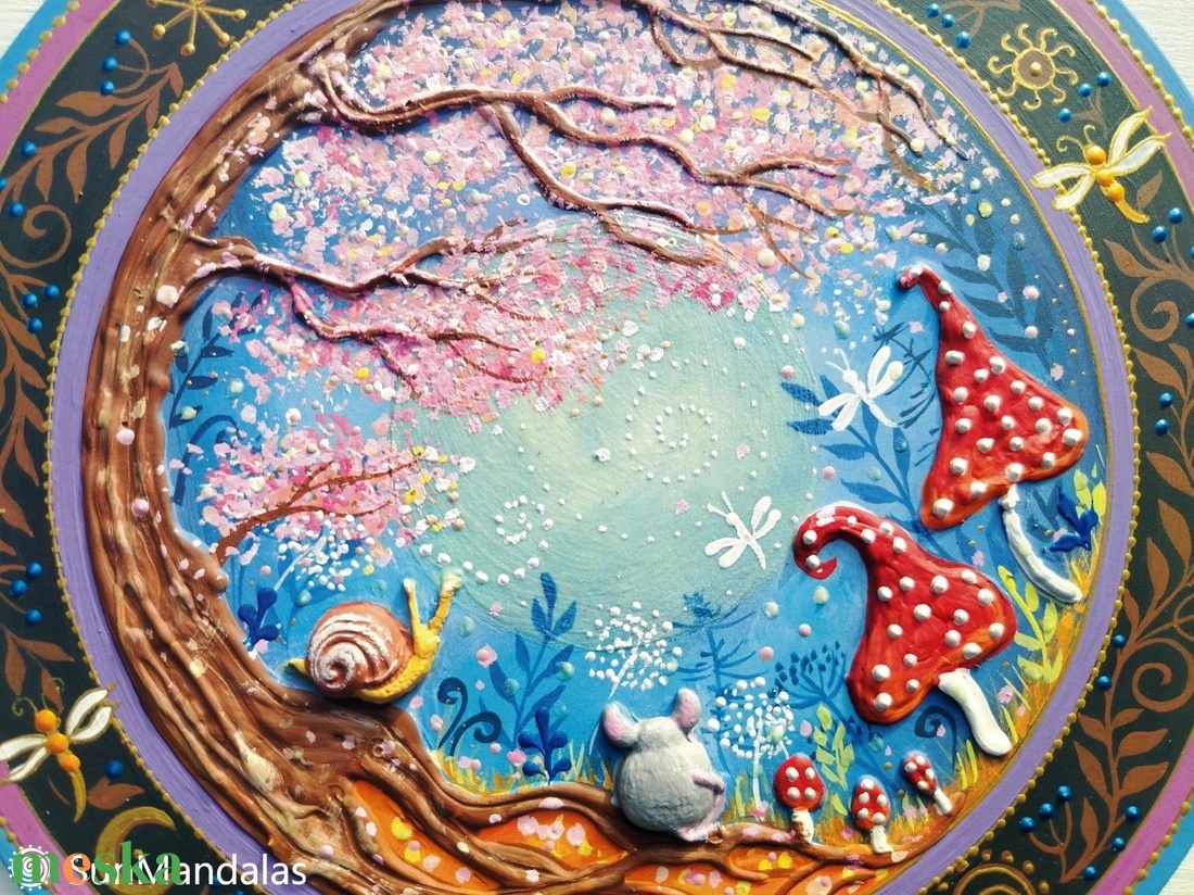 Varázserdő csigával és kisegérrel - otthon & életmód - dekoráció - spiritualitás - mandala - Meska.hu