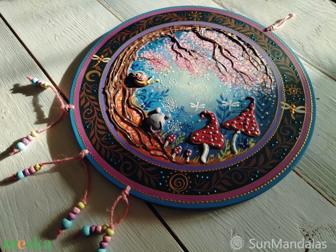 Varázserdő csigával és kisegérrel - otthon & életmód - dekoráció - spiritualitás - mandala - Meska.hu