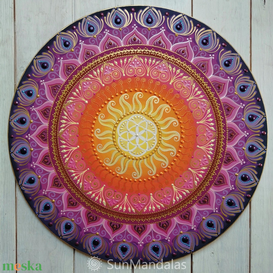 Bíbor  NapMandala - otthon & életmód - dekoráció - spiritualitás - mandala - Meska.hu