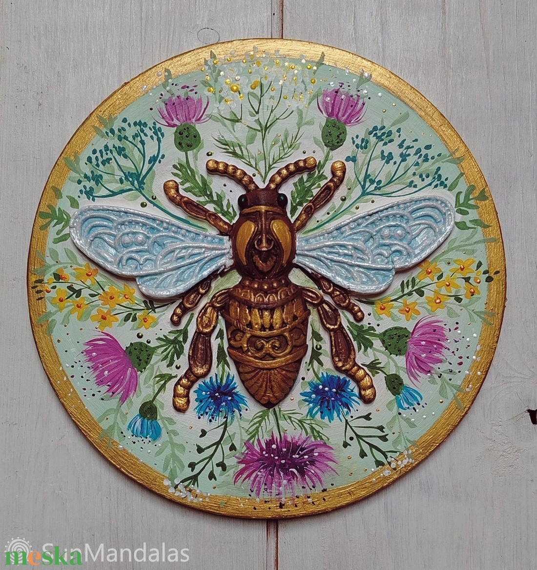  Varázs méh vadvirágokkal - otthon & életmód - dekoráció - spiritualitás - mandala - Meska.hu