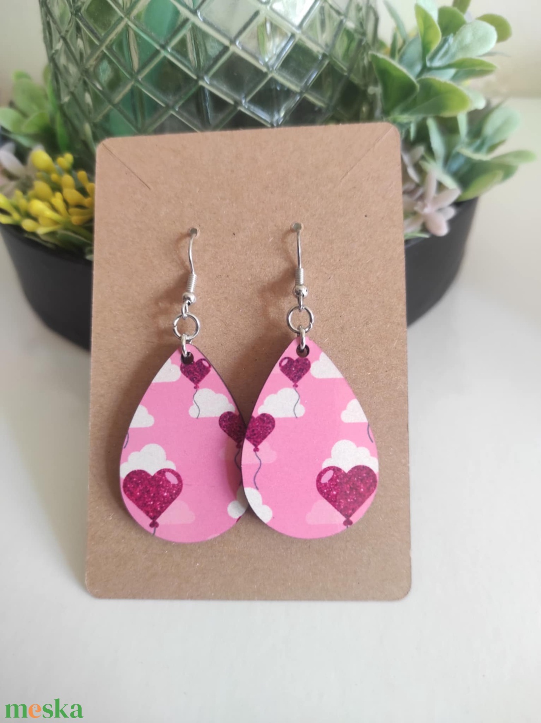 Szívdobbanás fa fülbevaló - ékszer - fülbevaló - lógó csepp fülbevaló - Meska.hu