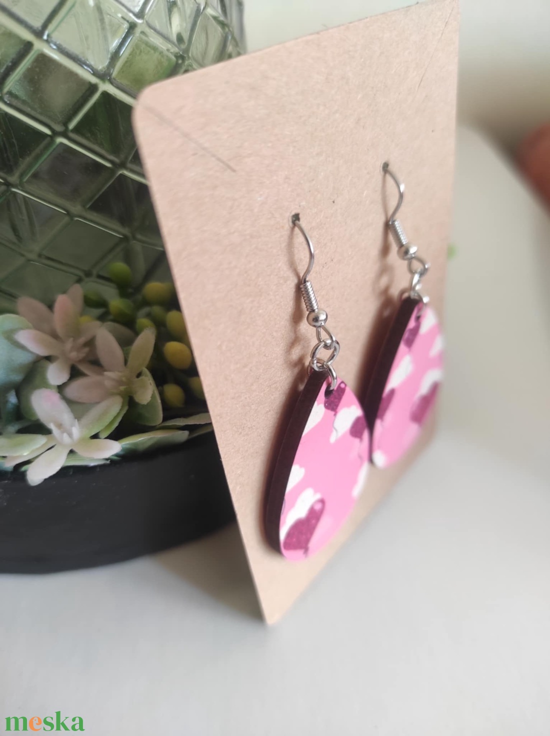 Szívdobbanás fa fülbevaló - ékszer - fülbevaló - lógó csepp fülbevaló - Meska.hu