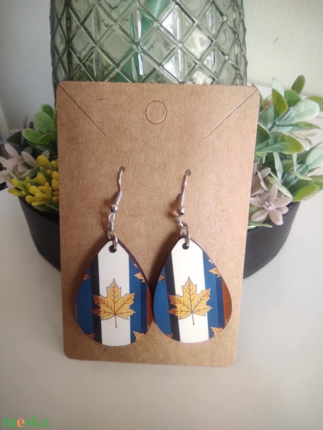 'Őszi levél' fa fülbevaló - ékszer - fülbevaló - lógó csepp fülbevaló - Meska.hu