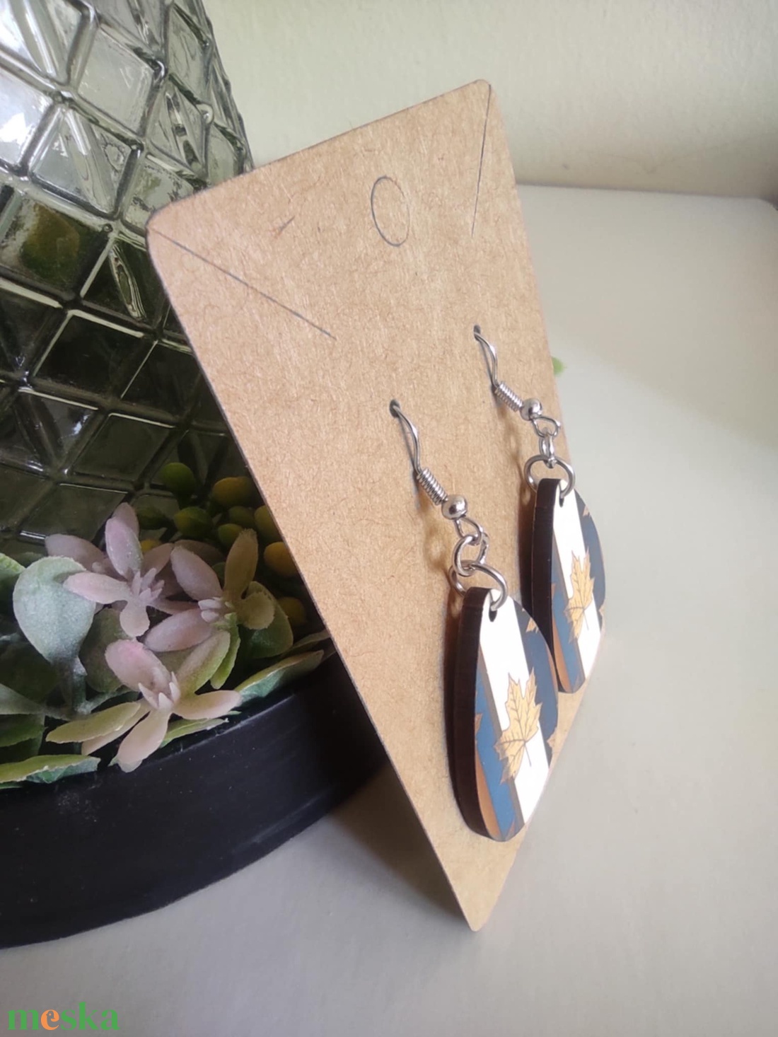 'Őszi levél' fa fülbevaló - ékszer - fülbevaló - lógó csepp fülbevaló - Meska.hu