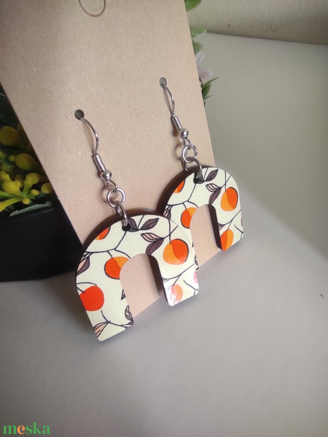 Mangó Mámor � fa fülbevaló - ékszer - fülbevaló - lógó fülbevaló - Meska.hu