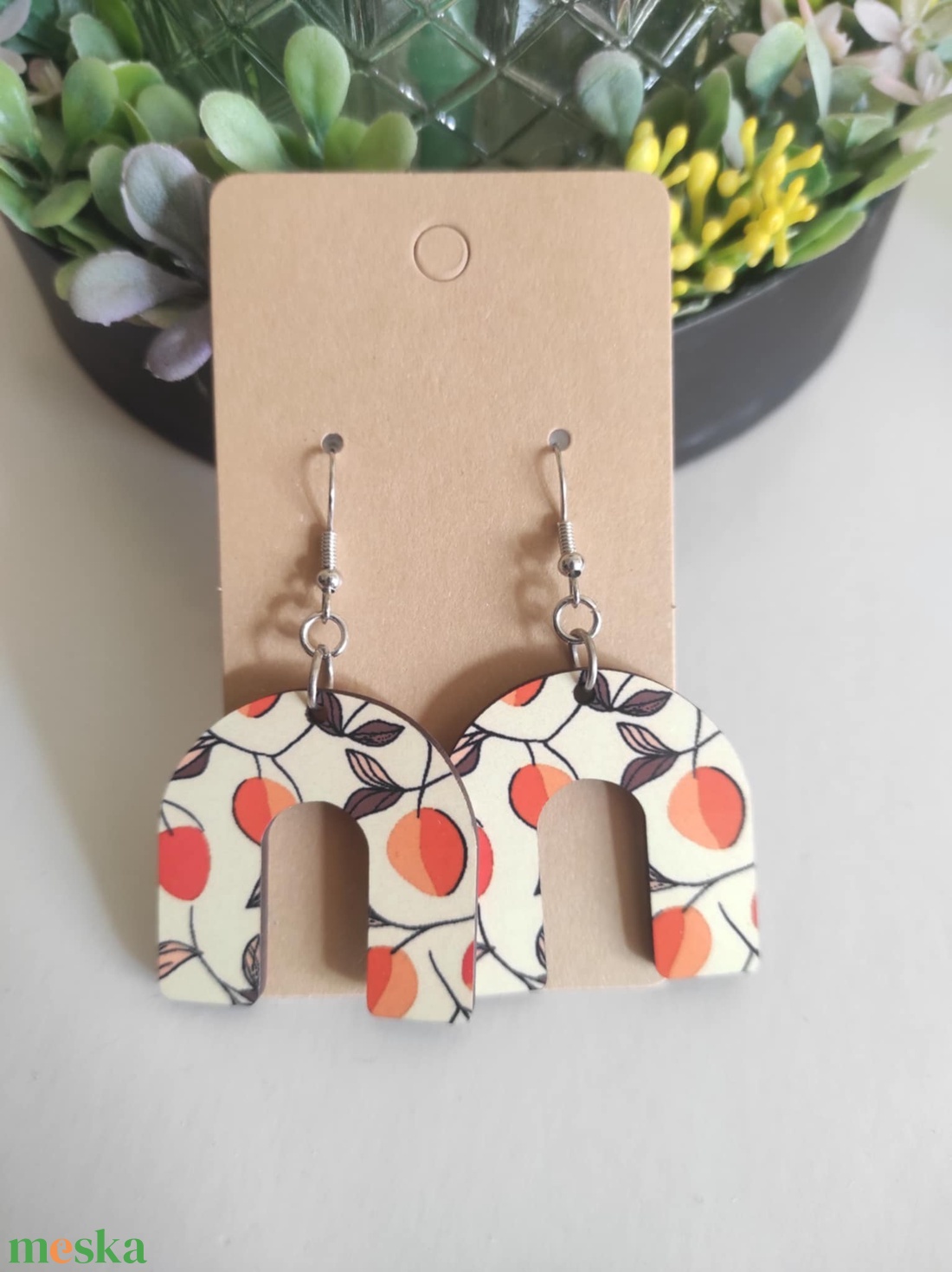 Mangó Mámor � fa fülbevaló - ékszer - fülbevaló - lógó fülbevaló - Meska.hu