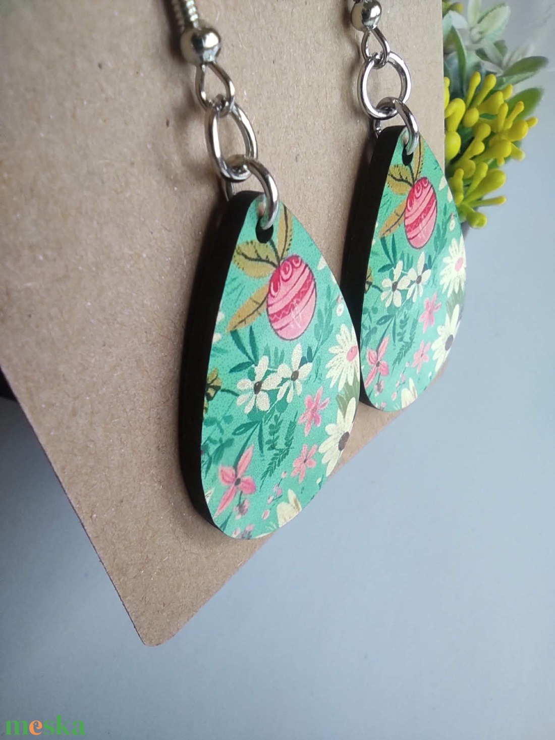 Húsvéti tavaszkert fa csepp fülbevaló - ékszer - fülbevaló - lógó csepp fülbevaló - Meska.hu