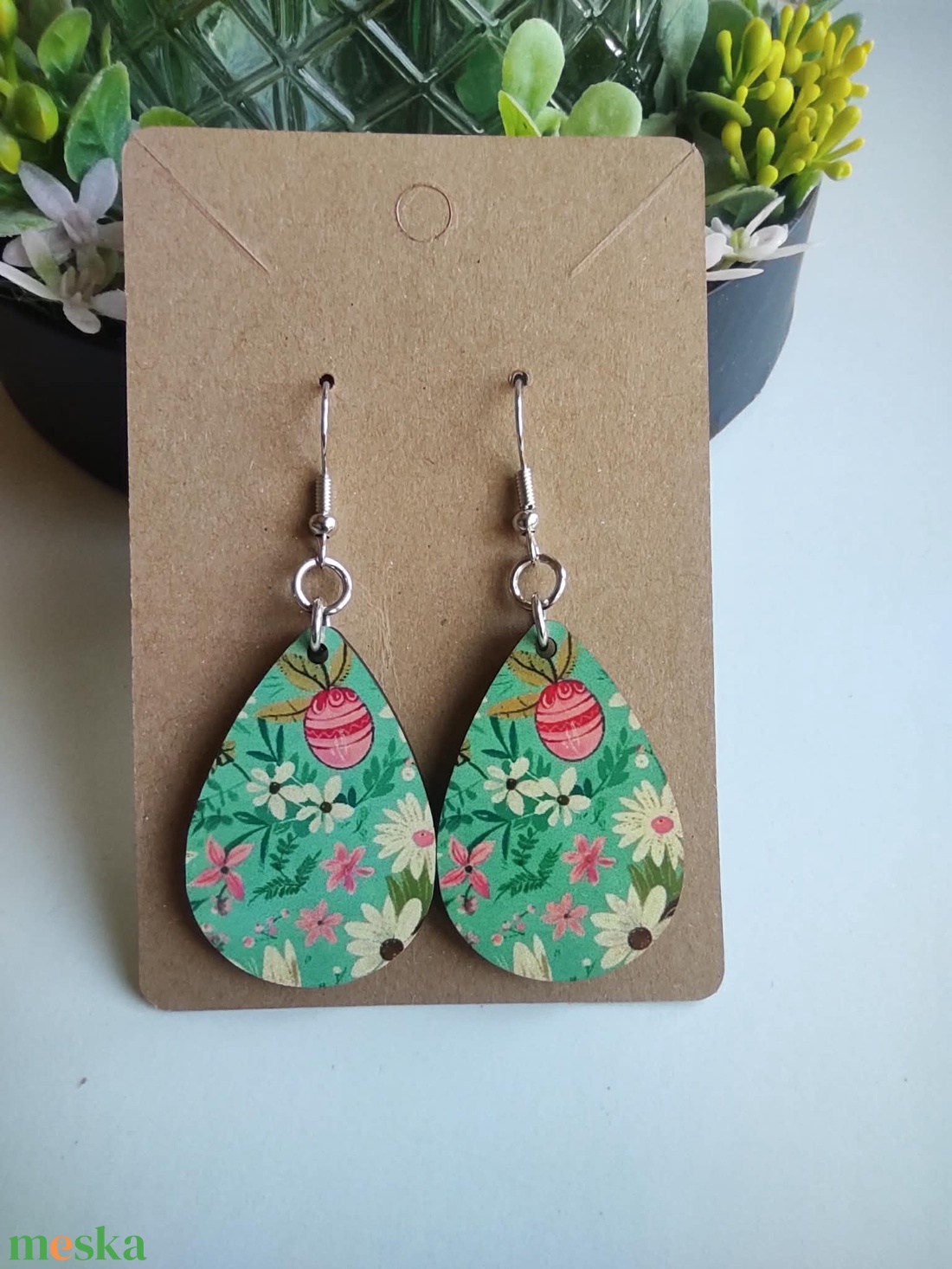 Húsvéti tavaszkert fa csepp fülbevaló - ékszer - fülbevaló - lógó csepp fülbevaló - Meska.hu