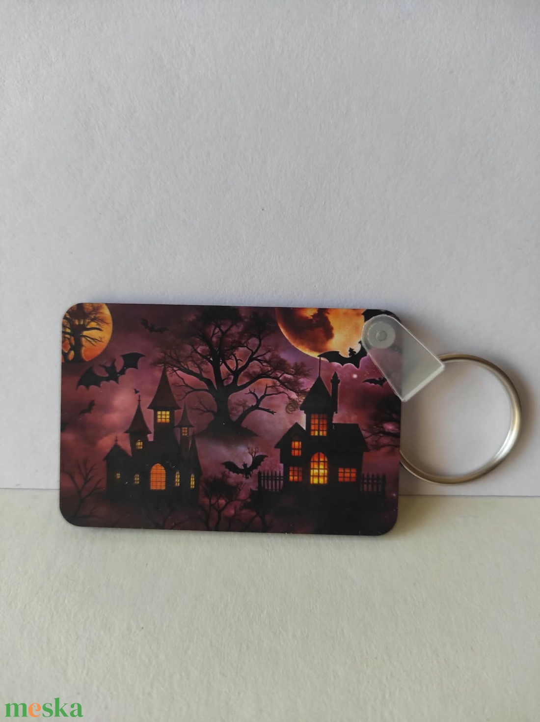Halloween házikós kétoldalas kulcstartó � boszorkányos hangulat - táska & tok - kulcstartó & táskadísz - kulcstartó - Meska.hu