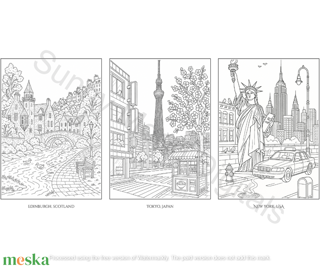 Világvárosok Felnőtteknek szóló nyomtatható kifestő (PDF, 30 oldal) - otthon & életmód - papír, írószer - színező - Meska.hu Világvárosok Felnőtteknek szóló nyomtatható kifestő (PDF, 30 oldal) - otthon & életmód - papír, írószer - színező - Meska.hu