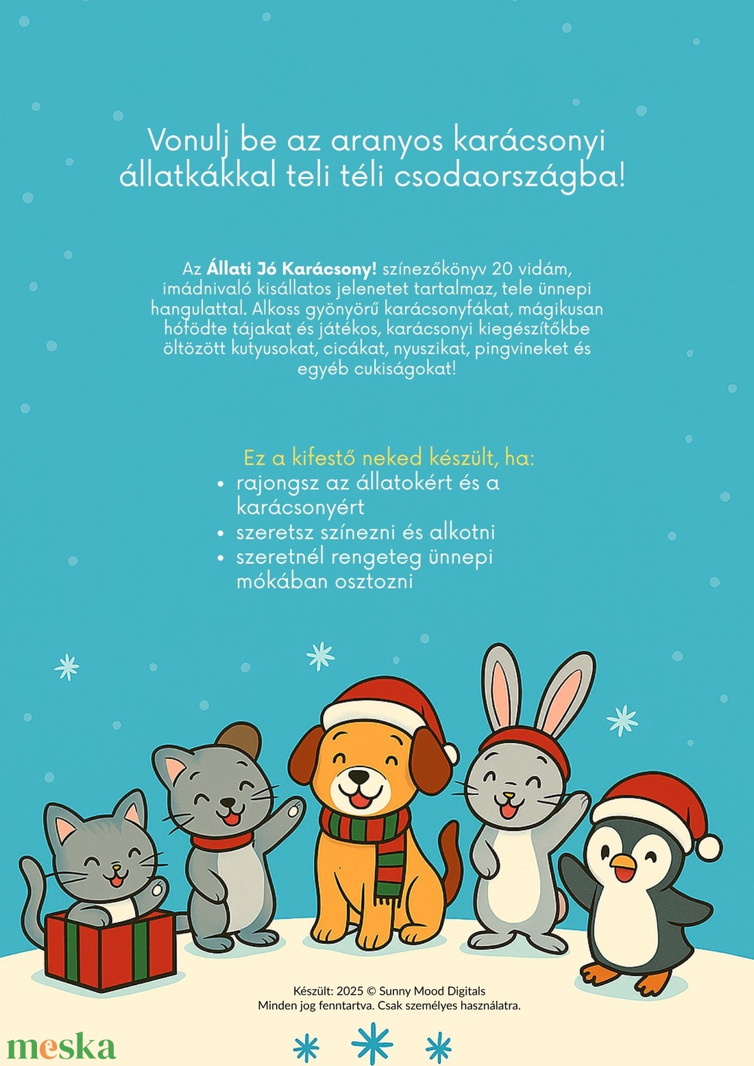 'Állati Jó Karácsony Karácsonyi Kifestő Gyerekeknek (PDF formátumban) - otthon & életmód - papír, írószer - színező - Meska.hu 'Állati Jó Karácsony Karácsonyi Kifestő Gyerekeknek (PDF formátumban) - otthon & életmód - papír, írószer - színező - Meska.hu