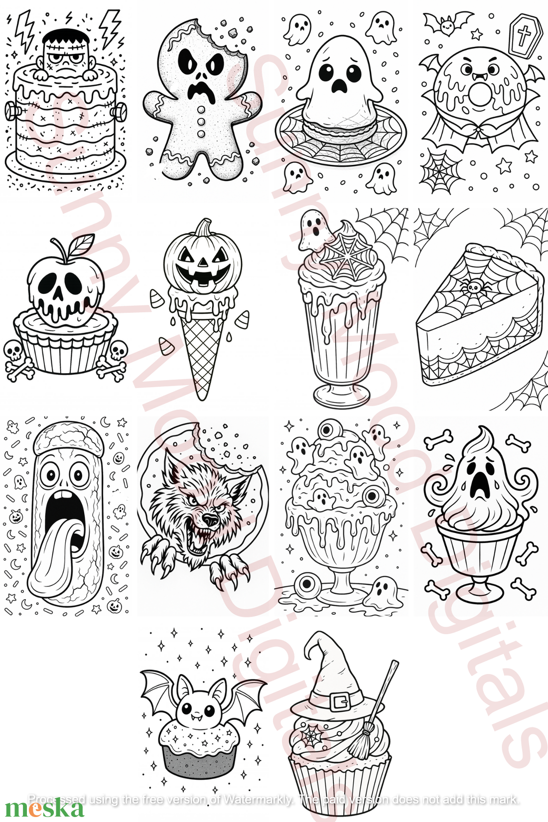 Halloween Desszertek Kifestőkönyv (PDF, nyomtatható) - otthon & életmód - papír, írószer - színező - Meska.hu Halloween Desszertek Kifestőkönyv (PDF, nyomtatható) - otthon & életmód - papír, írószer - színező - Meska.hu