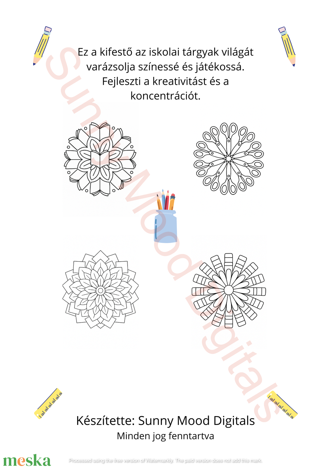Mandalák iskolai eszközökből 30 kifestőoldal (nyomtatható PDF) - otthon & életmód - papír, írószer - színező - Meska.hu Mandalák iskolai eszközökből 30 kifestőoldal (nyomtatható PDF) - otthon & életmód - papír, írószer - színező - Meska.hu