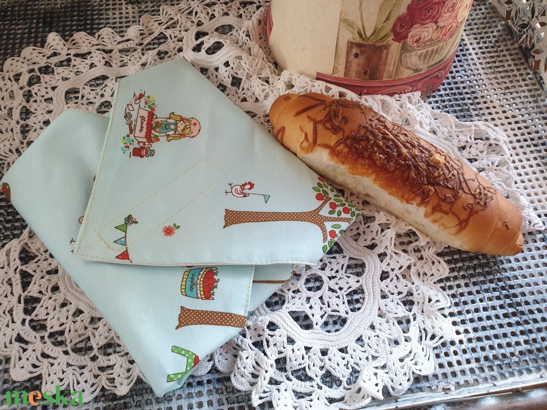 Uzsonna csomagoló, tépőzáras újraszalvéta - sandwich bag - uzsonnás textil szalvéta - vízhatlan szalvéta - táska & tok - uzsonna- & ebéd tartó - szendvics csomagoló - Meska.hu