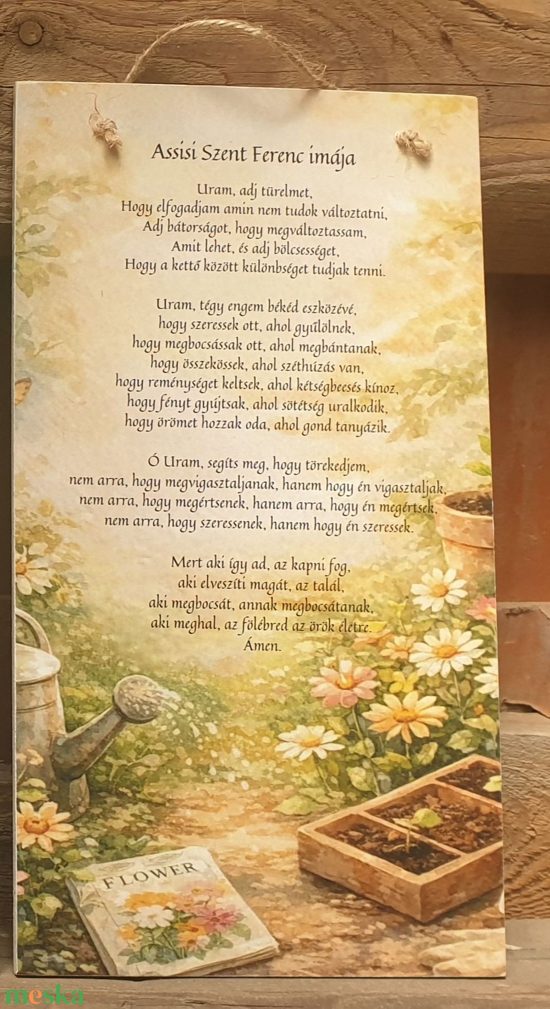 Dekor tábla Assisi Szent Ferenc imája Megrendelésre Mónika868279 részére - otthon & életmód - dekoráció - fali és függő dekoráció - falra akasztható dekor - Meska.hu