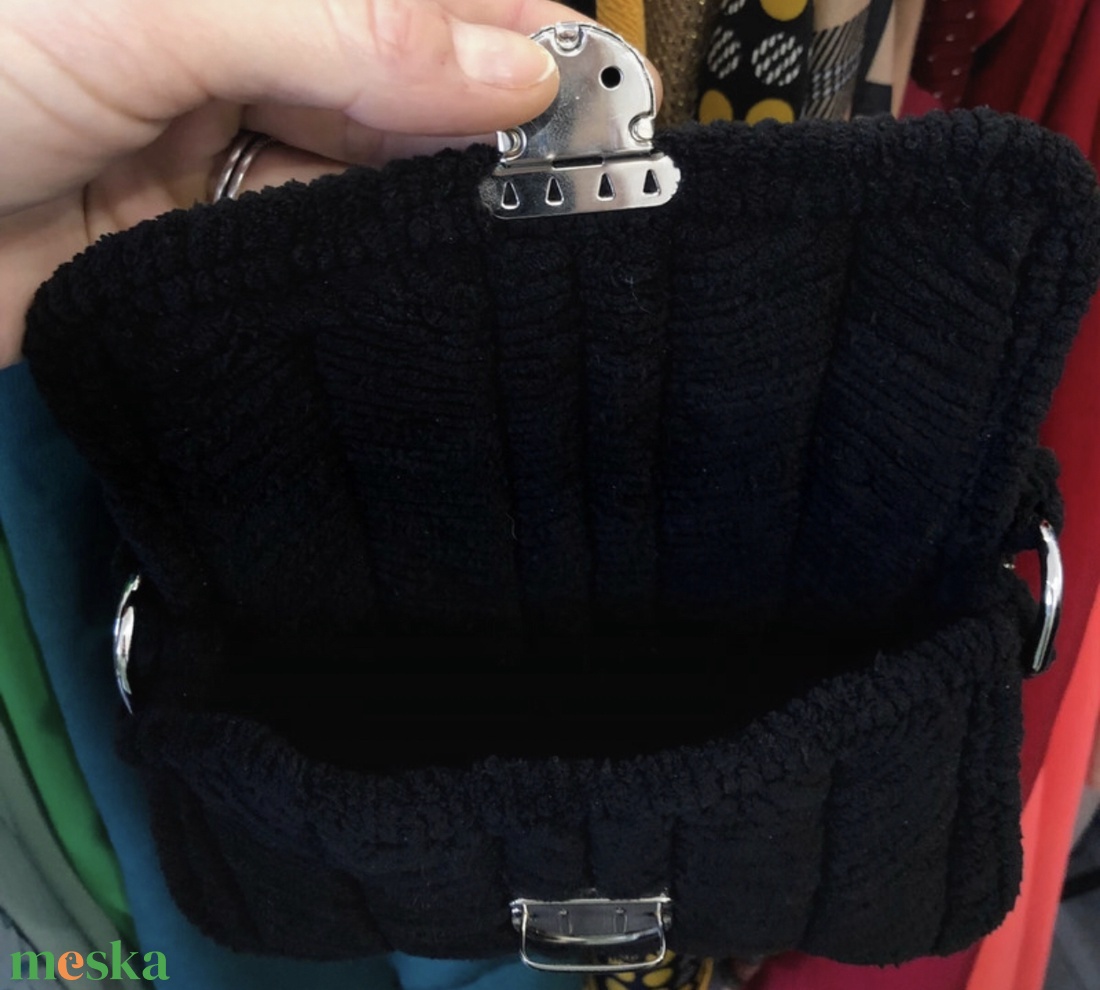 Fekete kanava kistáska - táska & tok - kézitáska & válltáska - alkalmi táska - Meska.hu