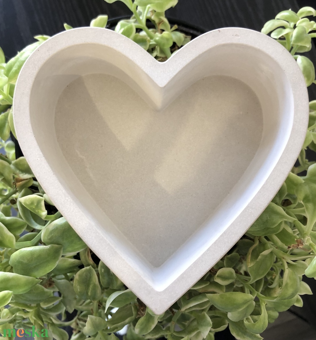 Kerámia-beton szív - otthon & életmód - dekoráció - dísztárgy - Meska.hu