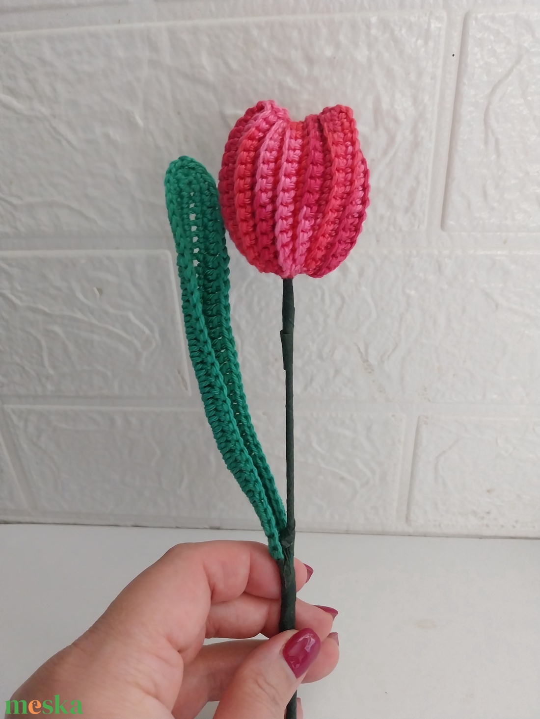Horgolt cirmost tulipán - otthon & életmód - dekoráció - virágdísz és tartó - csokor & virágdísz - Meska.hu Horgolt cirmost tulipán - otthon & életmód - dekoráció - virágdísz és tartó - csokor & virágdísz - Meska.hu