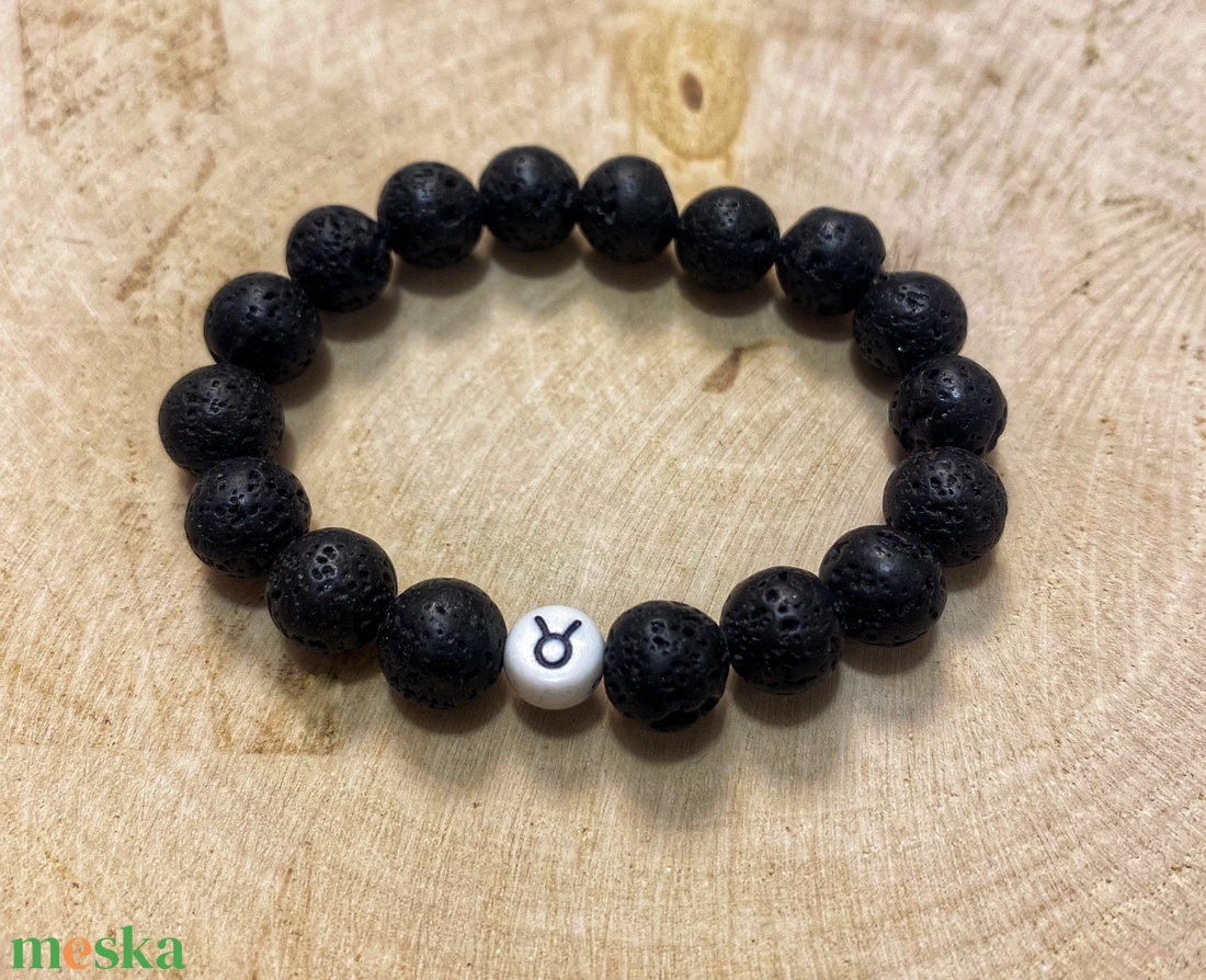 Személyre szabott lávakő ásvány karkötő horoszkóppal - ékszer - karkötő - ásványkarkötő - Meska.hu