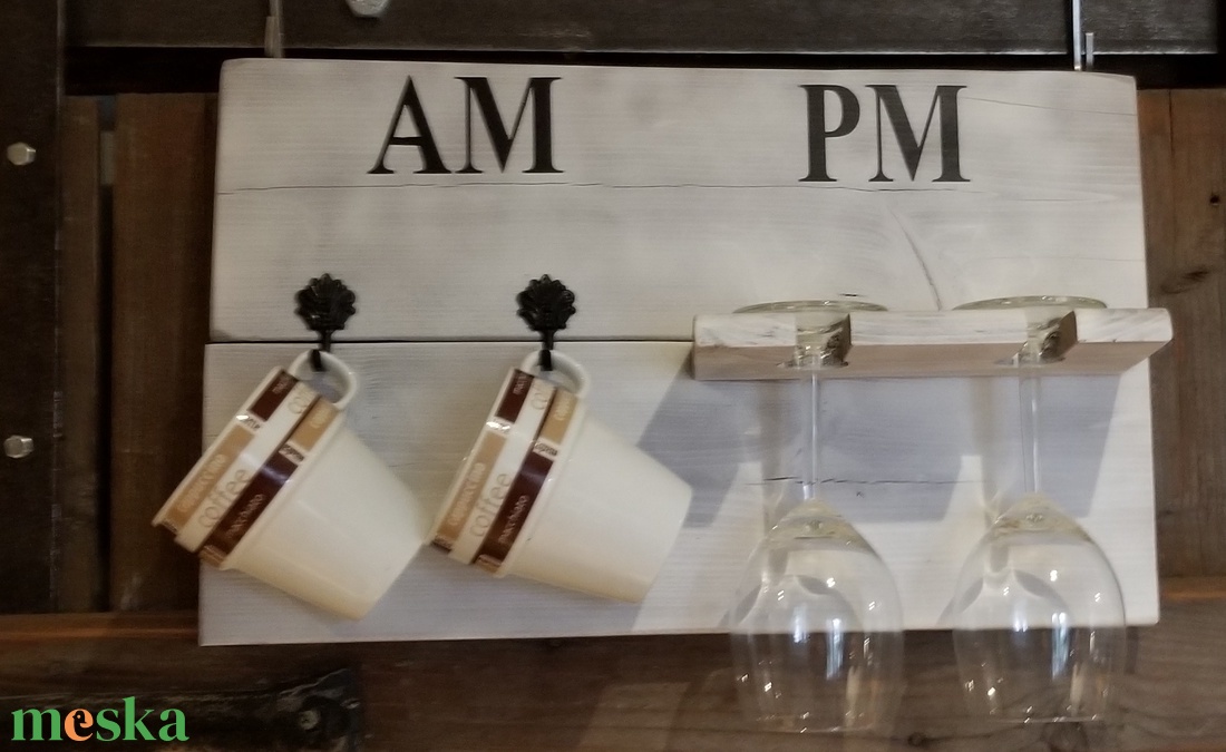 AM/PM (kávés /boros ) pohártartó - otthon & életmód - bútor - polc - Meska.hu AM/PM (kávés /boros ) pohártartó - otthon & életmód - bútor - polc - Meska.hu