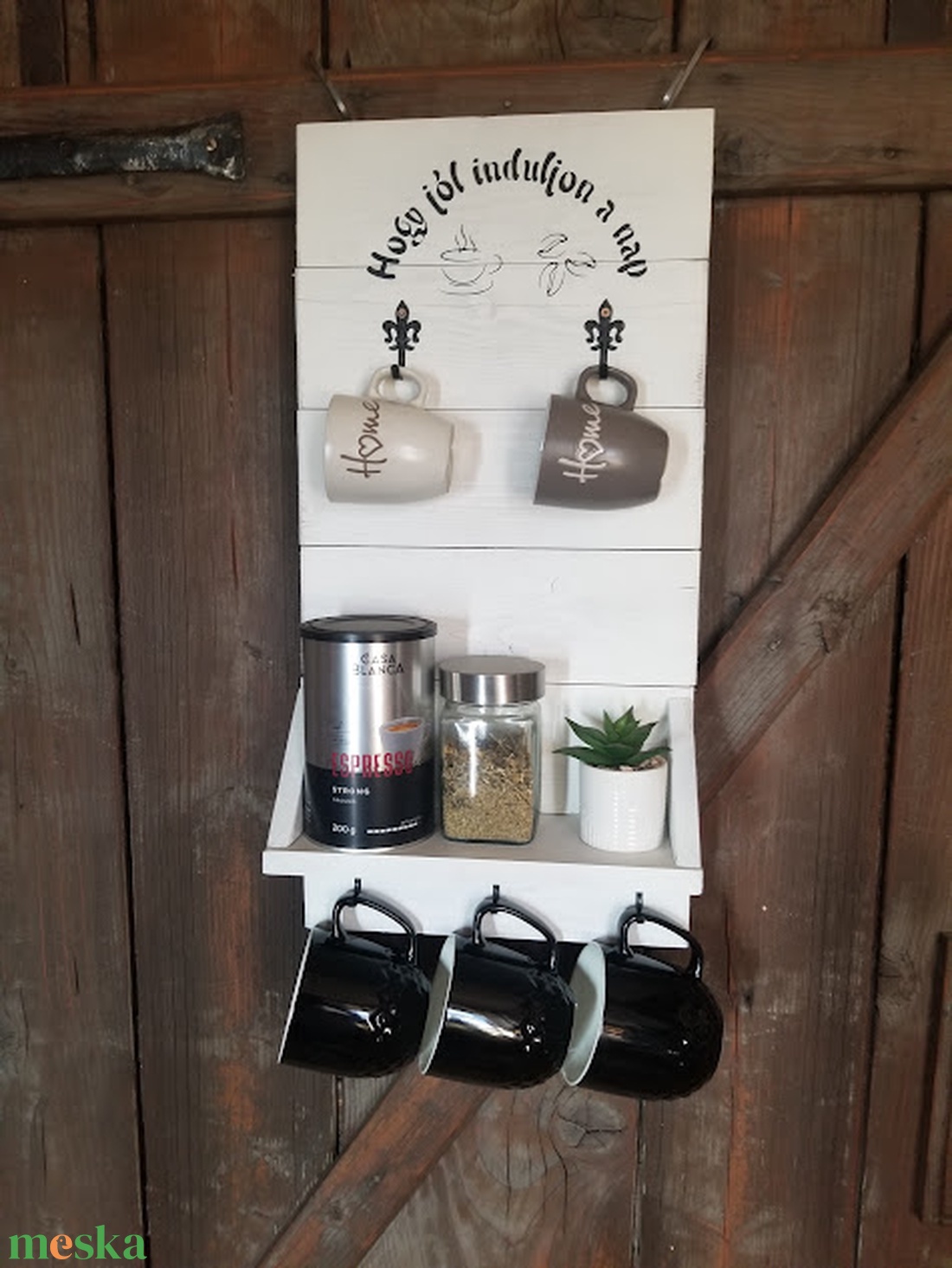 Egyedi fali kávéspolc és bögretartó  - otthon & életmód - bútor - polc - Meska.hu