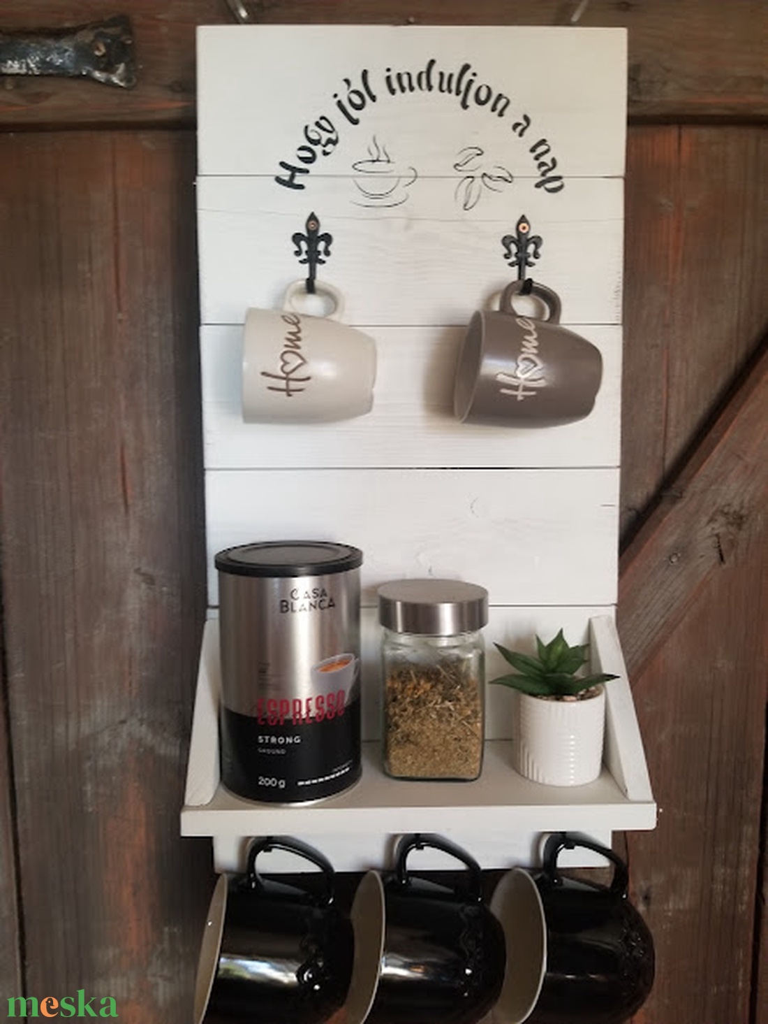 Egyedi fali kávéspolc és bögretartó  - otthon & életmód - bútor - polc - Meska.hu
