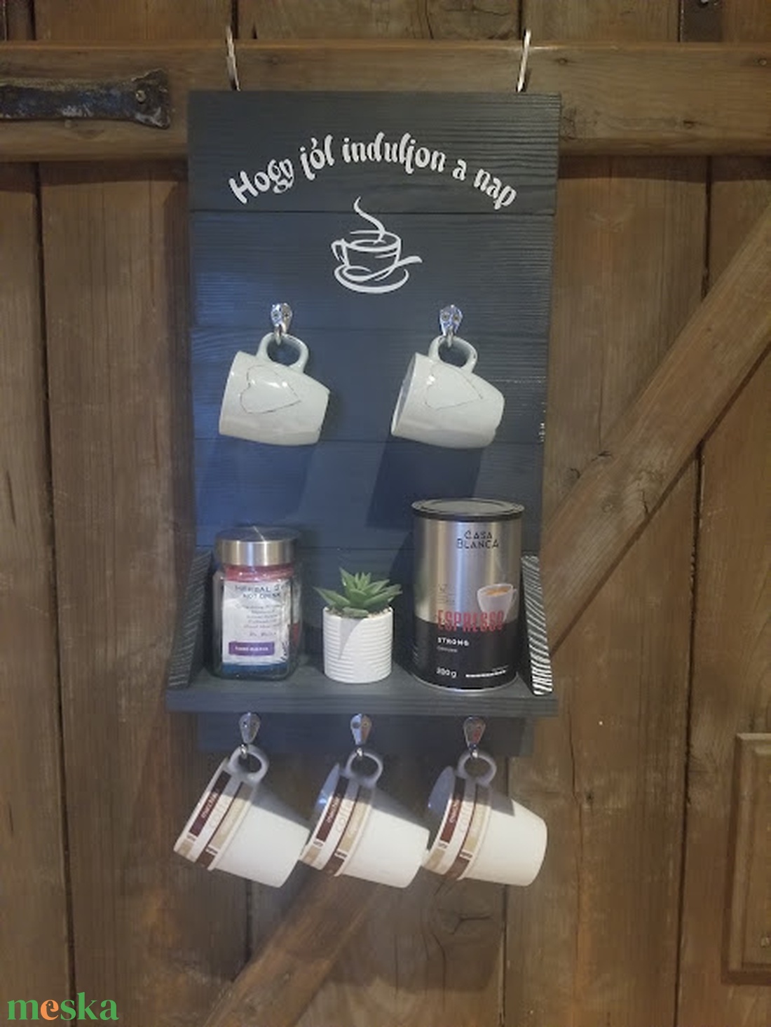 Egyedi fali kávéspolc és bögretartó  - otthon & életmód - bútor - polc - Meska.hu