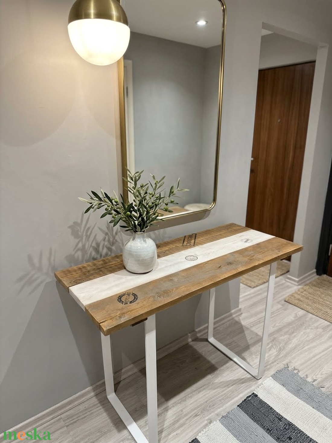 Egyedi készítésű Rusztikus Loft Konzolasztal / Tömörfa Asztal  - otthon & életmód - bútor - asztal - Meska.hu