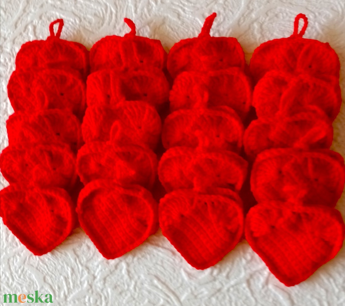 Horgolt Piros Szív Tok Csomag Megrendelésre - táska & tok - pénztárca & más tok - aprópénztartó - Meska.hu