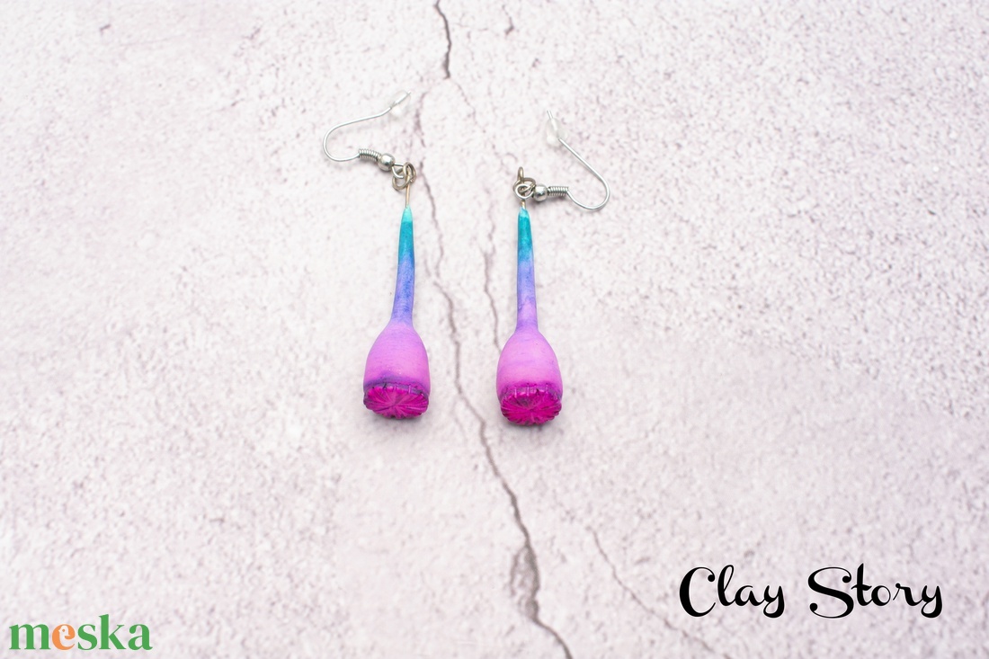 Mákgubó magenta fülbevaló ékszergyurmából/Polymer clay mák füli - ékszer - fülbevaló - lógó fülbevaló - Meska.hu Mákgubó magenta fülbevaló ékszergyurmából/Polymer clay mák füli - ékszer - fülbevaló - lógó fülbevaló - Meska.hu