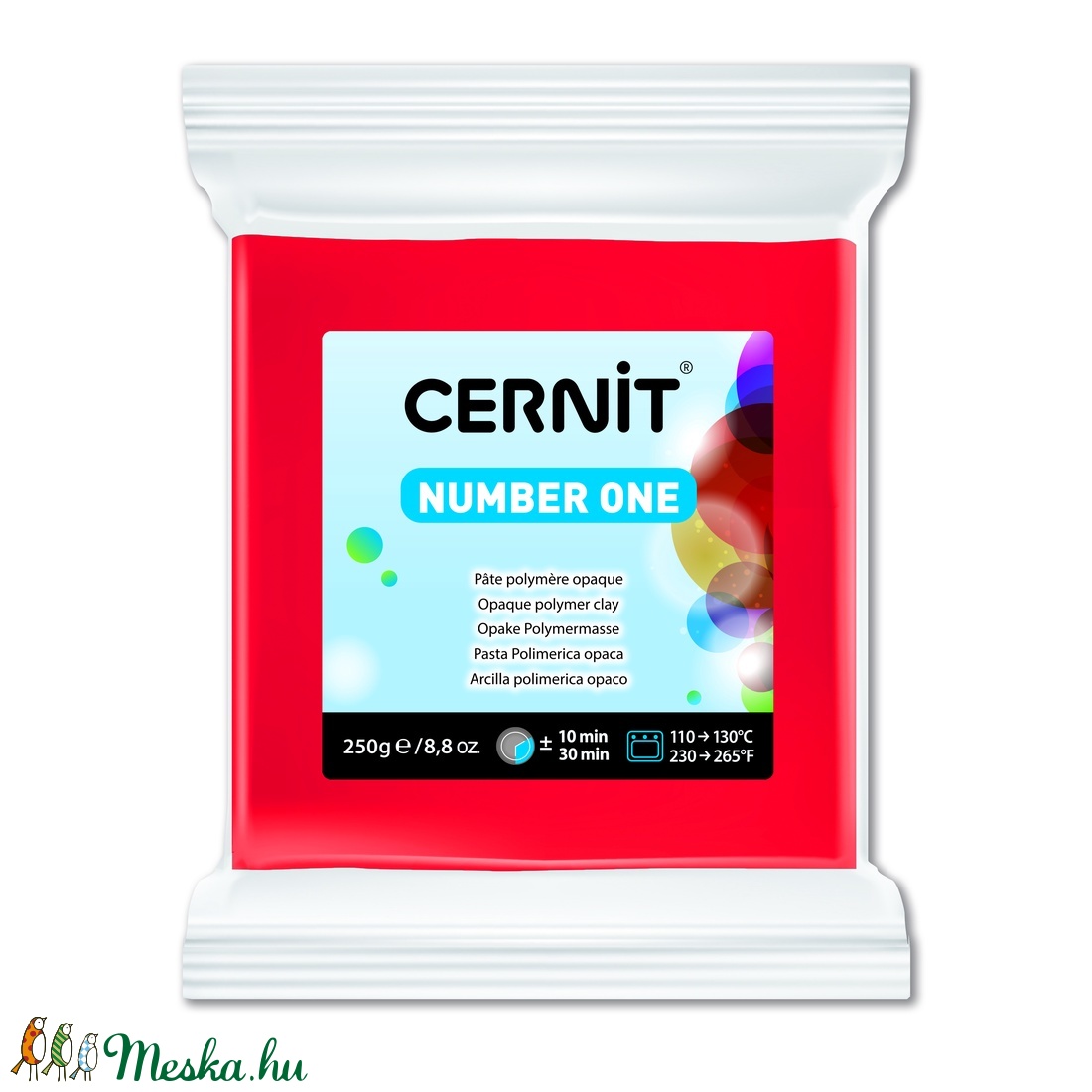 Cernit number one süthető gyurma 250g piros - kellékek & szerszámok - gyurma - kiégethető gyurma - Meska.hu
