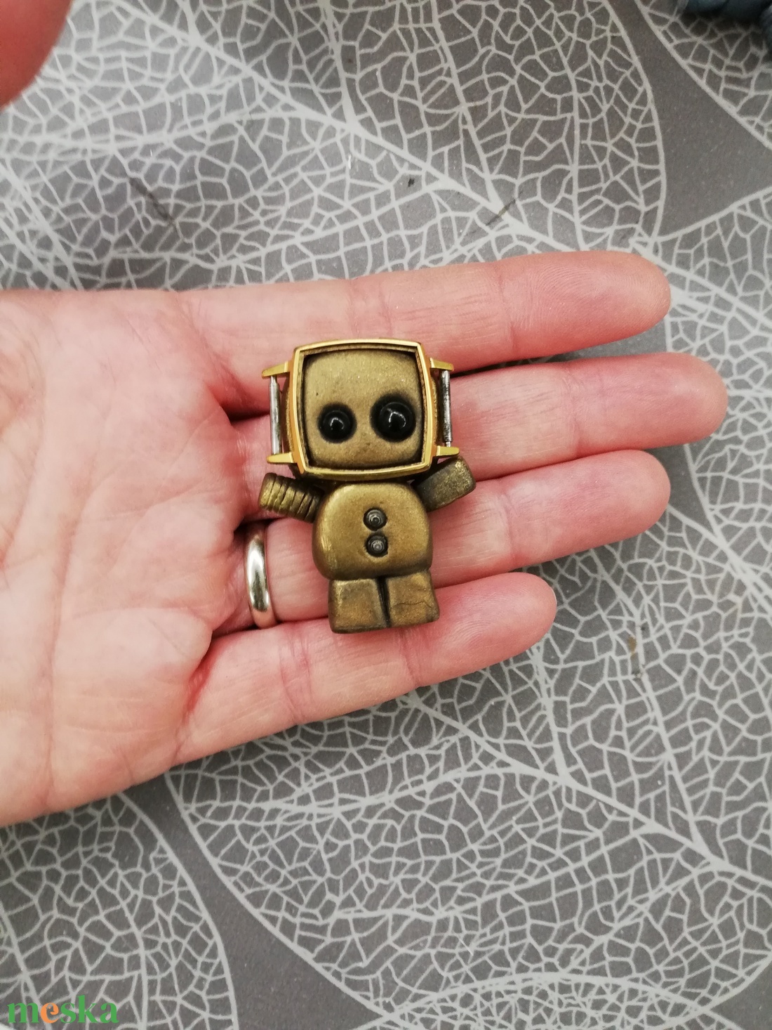 Steampunk szerelmes robot süthető gyurmából/Valenti napi robot szivecskével - otthon & életmód - dekoráció - asztal és polc dekoráció - asztaldísz - Meska.hu