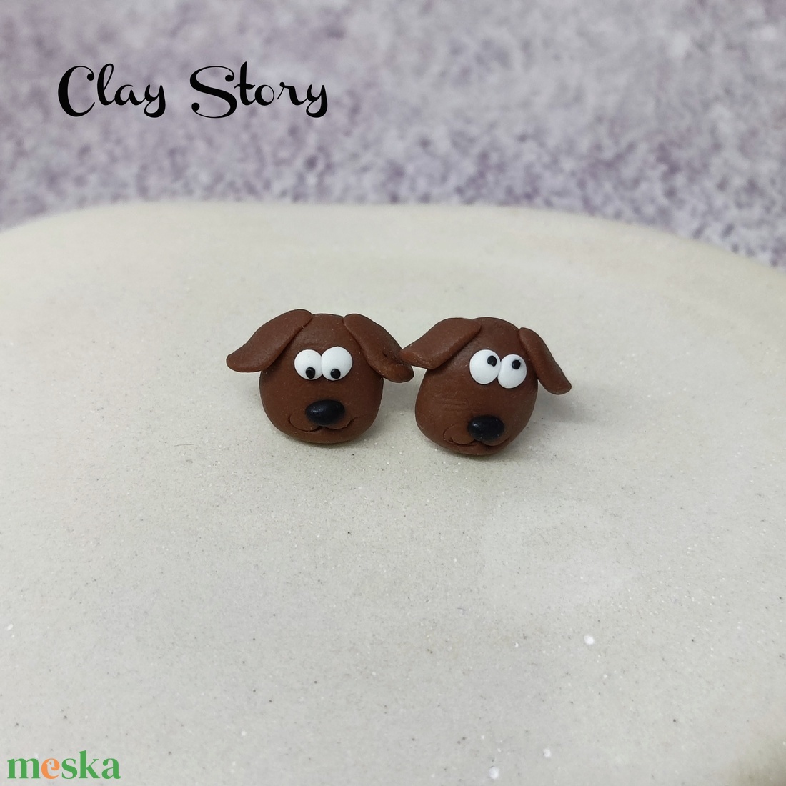 Kutya és csont polymer clay fülbevaló/Kutyus és kutyaház süthető gyurma füli - ékszer - fülbevaló - pötty fülbevaló - Meska.hu