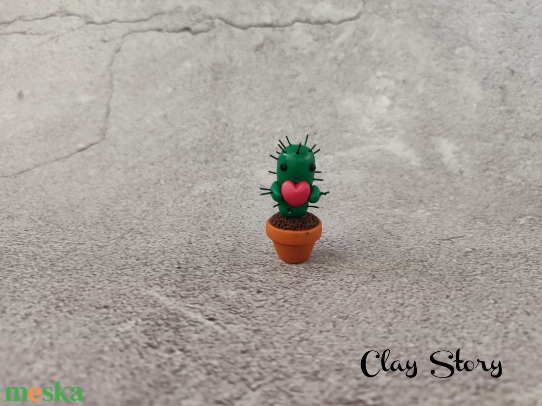 Szerelmes kaktusz süthető gyurmából/ Polymer clay kaktusz lufival - esküvő - dekoráció - sütidísz - Meska.hu