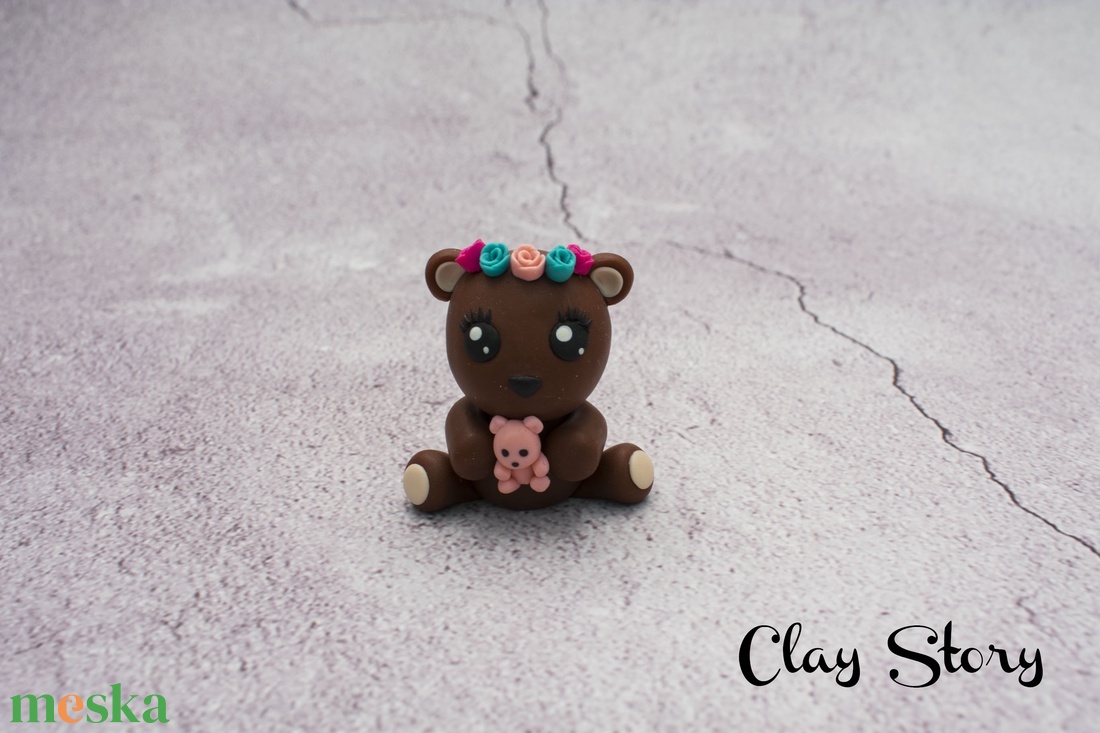 Kislány maci cuki tortadísz/ játék macival - otthon & életmód - dekoráció - dísztárgy - Meska.hu