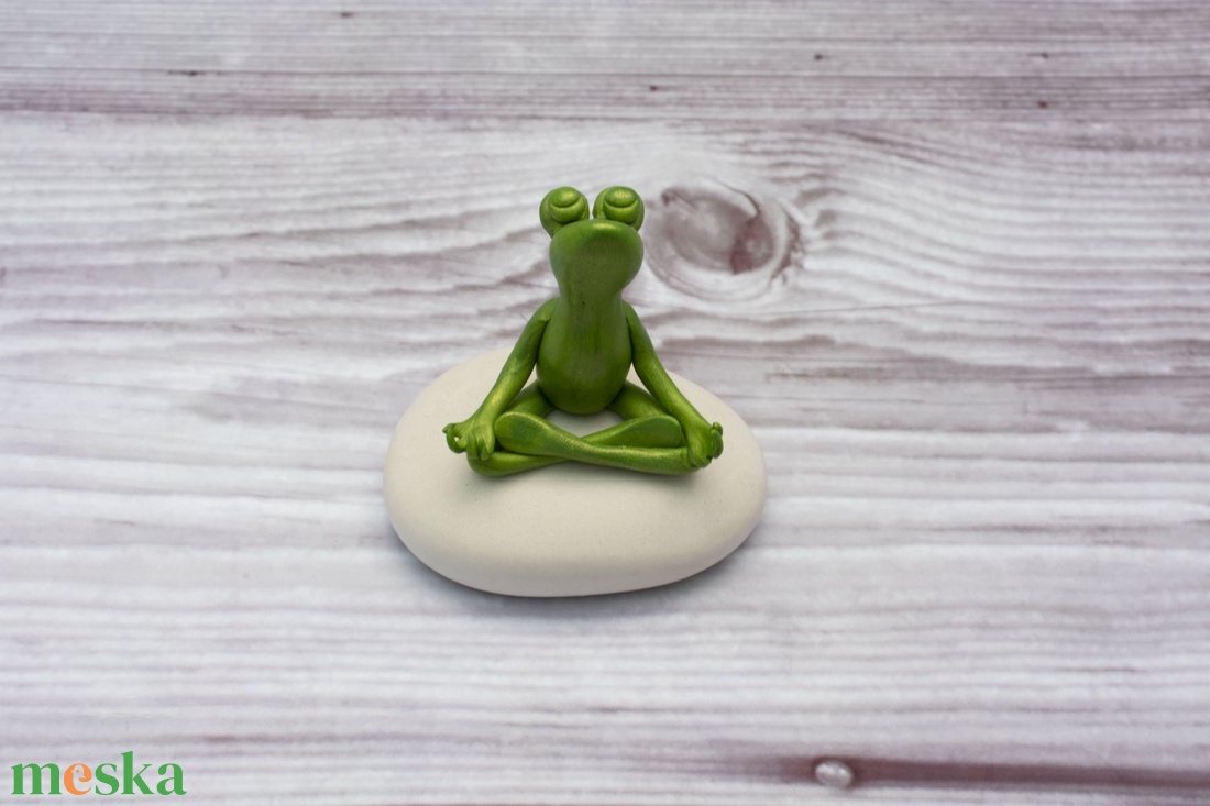 Nagy Meditáló béka/Namaste - otthon & életmód - dekoráció - dísztárgy - Meska.hu