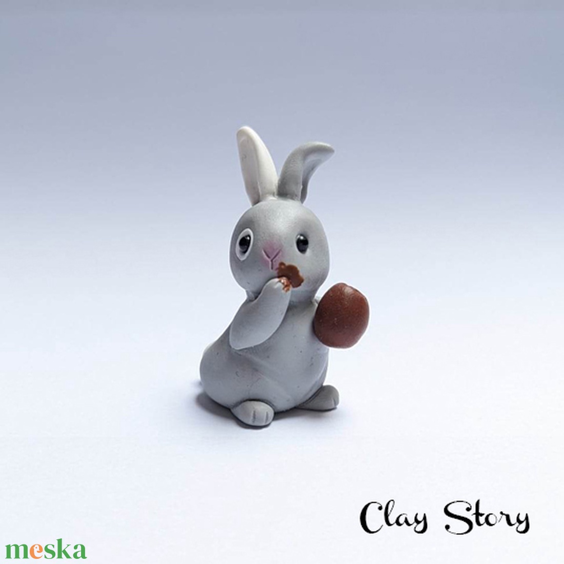 Nyuszi süthető gyurmából/Polymer clay nyúl figura - esküvő - dekoráció - sütidísz - Meska.hu