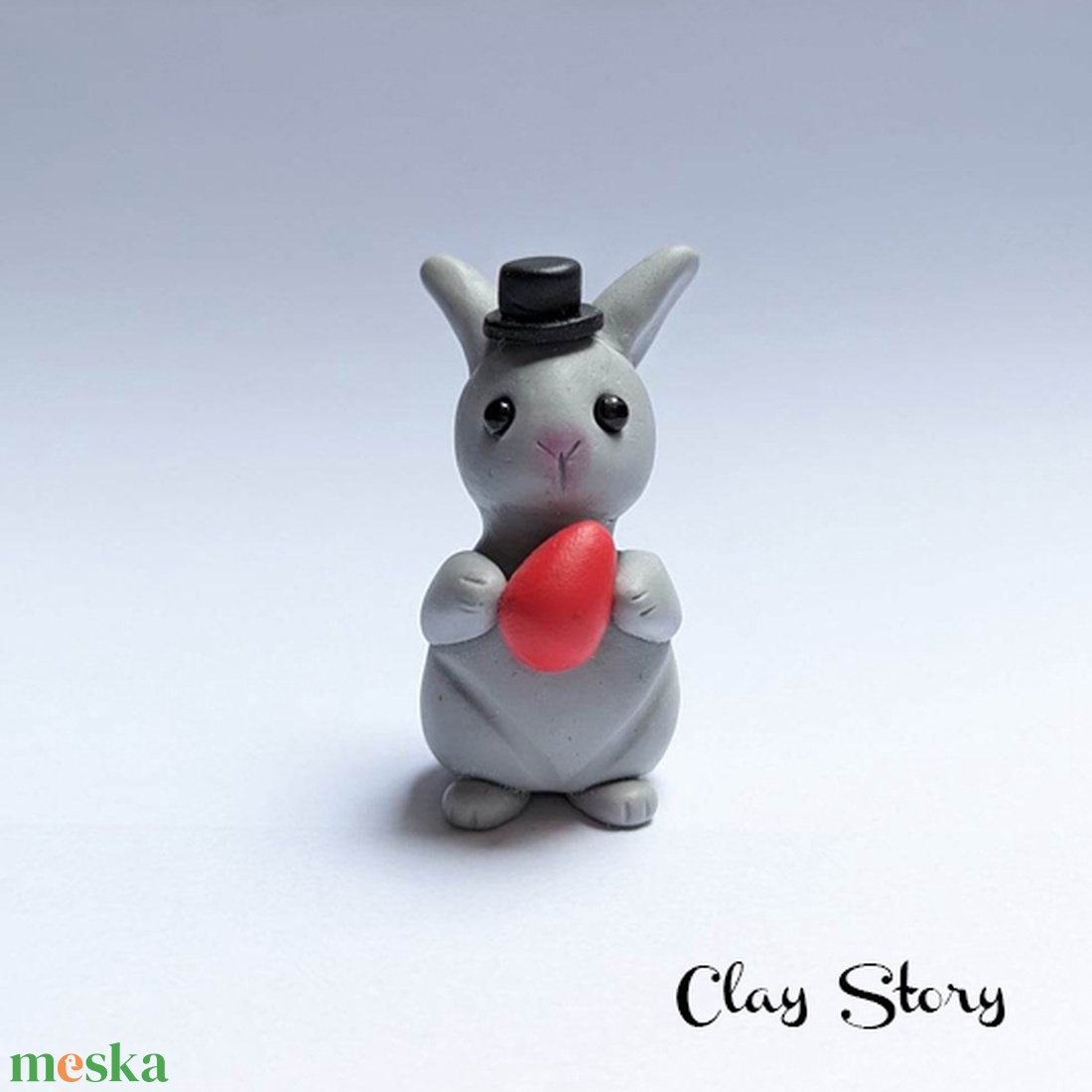 Húsvéti nyuszi tortadísz süthető gyurmából/Polymer clay nyúl figura - esküvő - dekoráció - sütidísz - Meska.hu