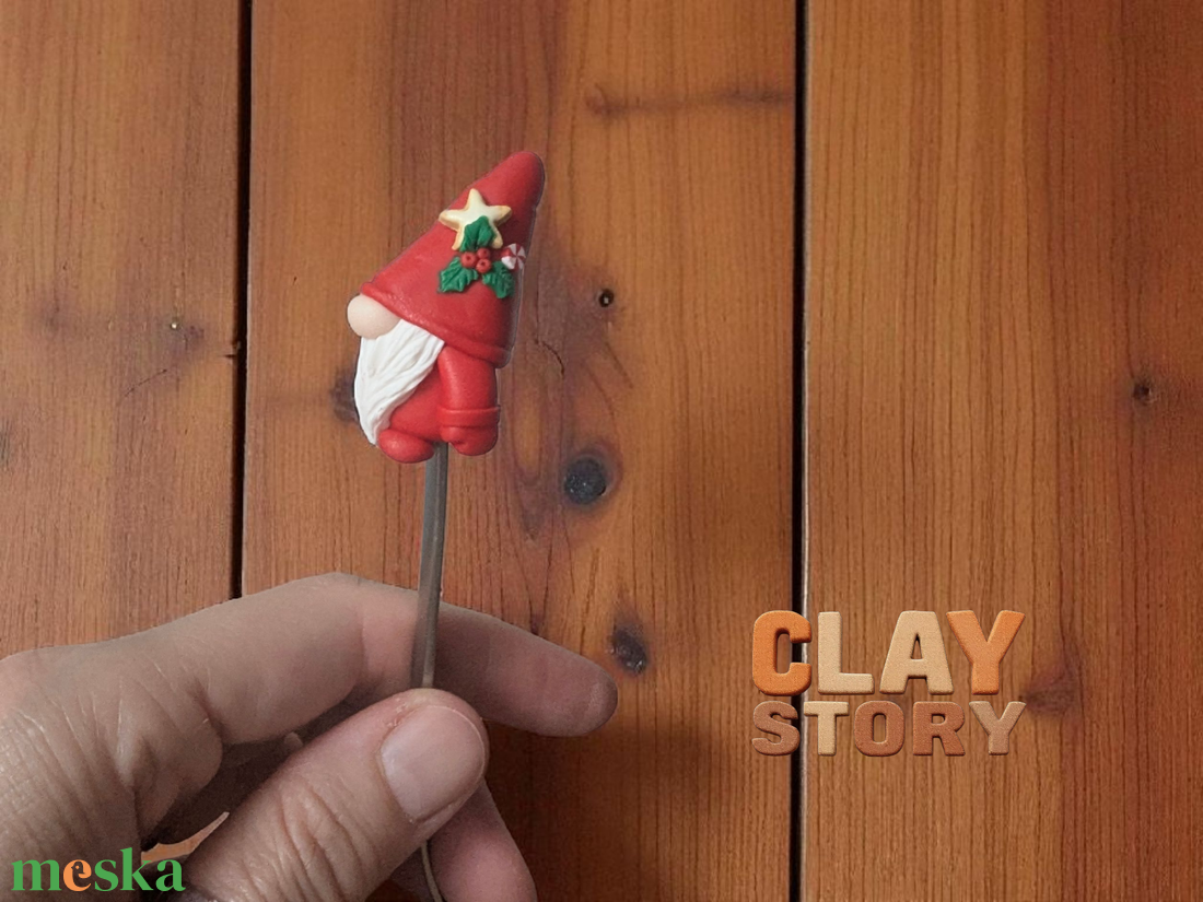 Süthető gyurmával díszített teáskanál/Karácsonyi manóval díszített kanál  - otthon & életmód - konyhafelszerelés, tálalás - tálalás - kanál & villa - Meska.hu